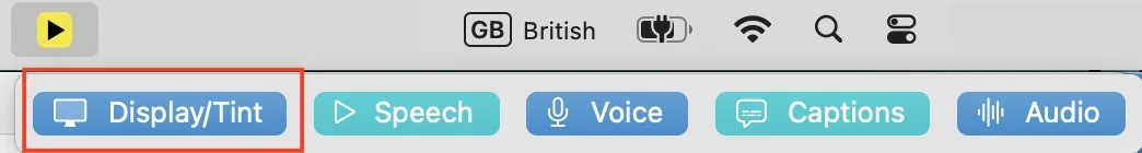Readable Toolbar for Mac showing the Display Settings toolbar button