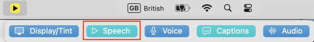 Readable Toolbar for Mac showing the Speech (Spoken Content) toolbar button