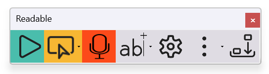 Readable shorter toolbar in horizontal colour layout for Edge, Notepad and other apps