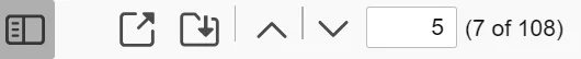 Sensory PDF Reader file menu icons in the top-left corner showing Open, Save, thumbnail view, and page navigation controls