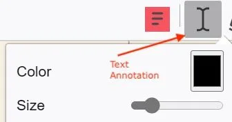 Sensory PDF Reader text annotation icon in the toolbar