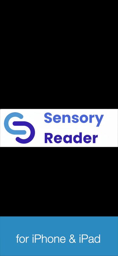 Sensory Reader for iPhone and iPad — branding screen