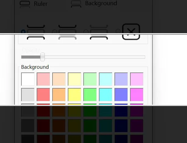 Sensory Ruler with a clear ruler window and dark tinted areas above and below to aid focus