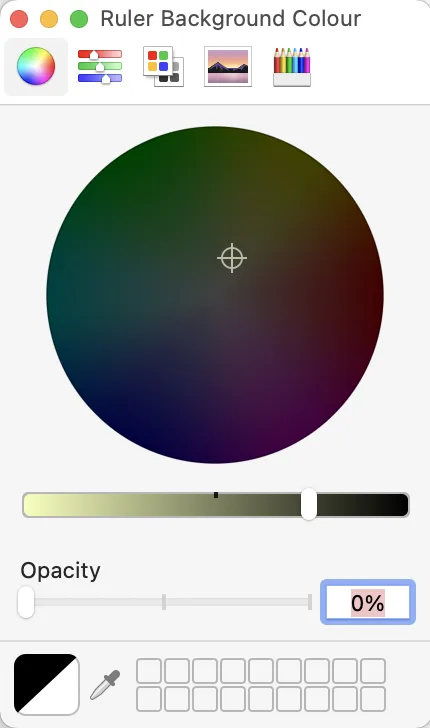 Sensory Ruler for Mac background colour picker option 1 — colour wheel