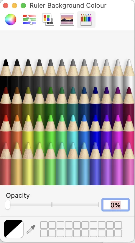 Sensory Ruler for Mac background colour picker option 5 — custom hex input