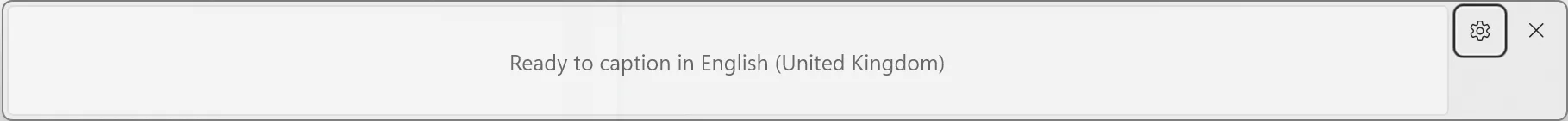 Windows 11 Live Captions window open and ready to start capturing speech