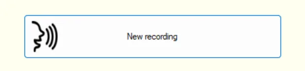 New Recording button on the Sensory Scribe start screen
